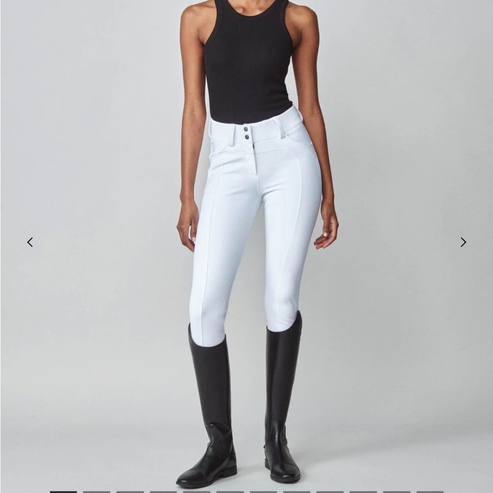 Women's White Riding Breeches - Sleek Equestrian-Style Pants